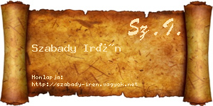 Szabady Irén névjegykártya