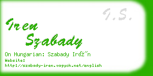 iren szabady business card